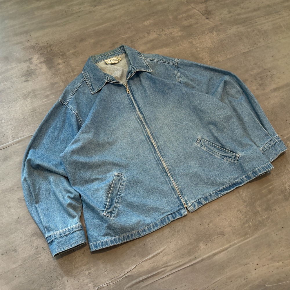 Y2K 2000's 00's Blue Denim Full Zip Heritage Jacket Lightweight Workwear